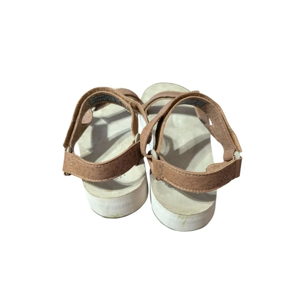Teva Sandals Womens 9 Midform Universal Star Strappy Brown Leather 1110763